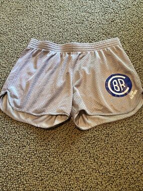 So Nikki Gray Mesh Shorts with Blue BR Logo